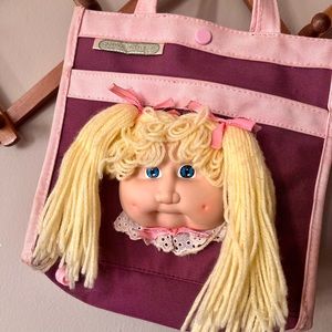 Vintage 1983 Cabbage Patch Kids Doll Face Canvas Girl’s Purse Tote Bag